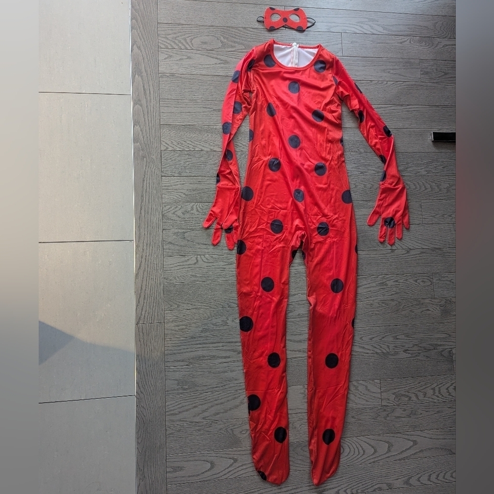 Kids Costume Miraculous Ladybug Red Polka Dot Jumpsuit - NWT size XL age 12 - Picture 2 of 5